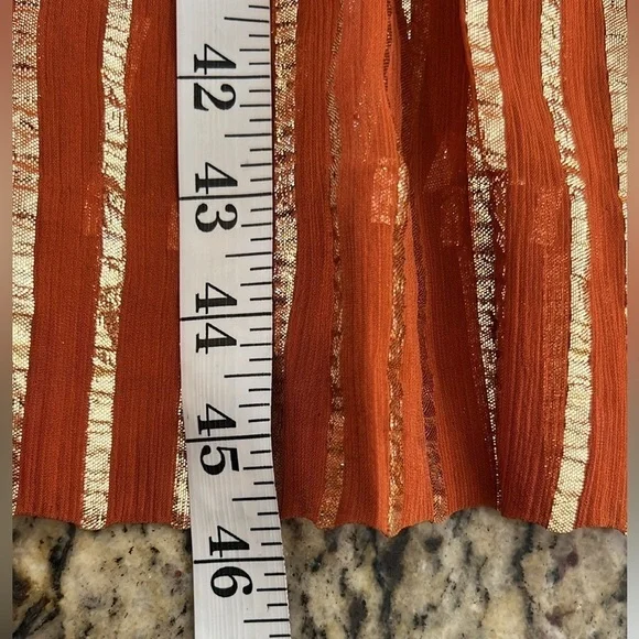 Vintage Albert Nipon, Stunning Metallic Copper Gold Pleated Dress EUC – Size 8 - Picture 15 of 15